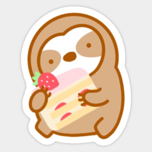 Cute Strawberry Shortcake Sloth Sticker